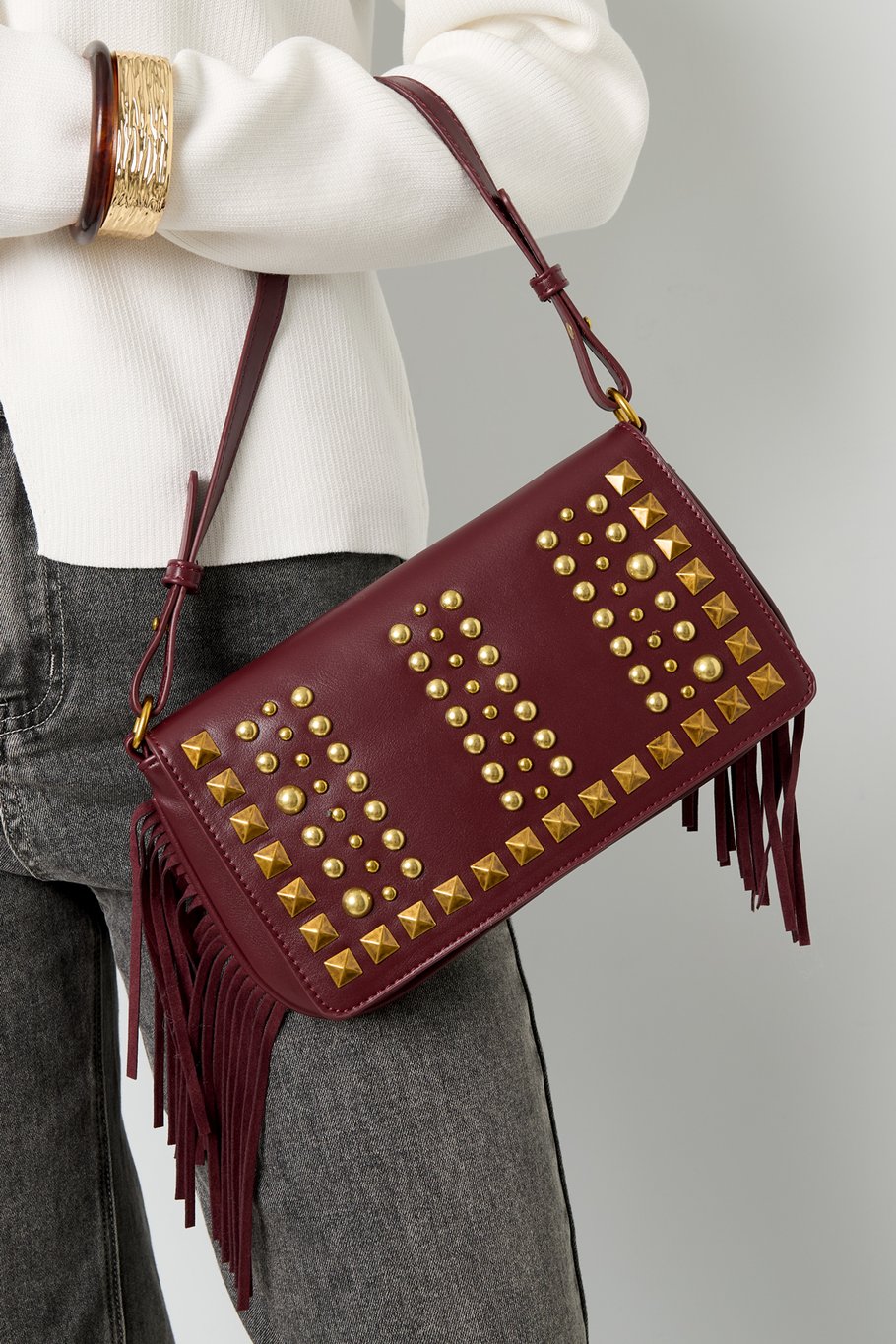 Bolsos de hombro geométricos punk de PU, accesorios diarios Imagen2